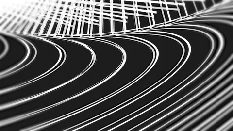 Seamless running zebra ripple chrome repeated lines row background loop. Co.. Stock Footage 275606747