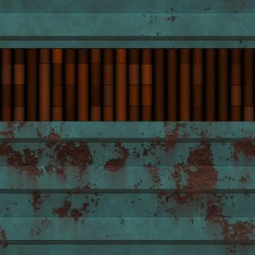 Seamless rusty bulkhead metal pattern Stock Illustration