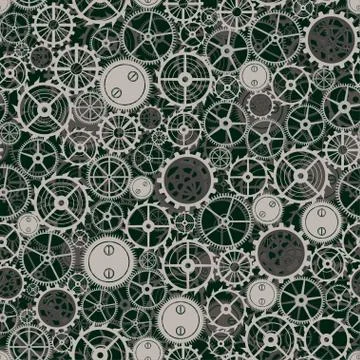 Seamless rusty cogwheel pattern. Illustrazione stock