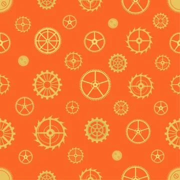 Seamless rusty cogwheel pattern Stock Illustration