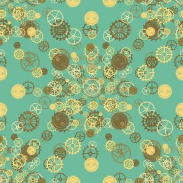 Seamless rusty cogwheel pattern Stock Illustration