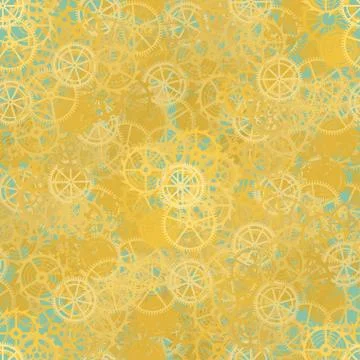 Seamless rusty cogwheel pattern Illustrazione stock