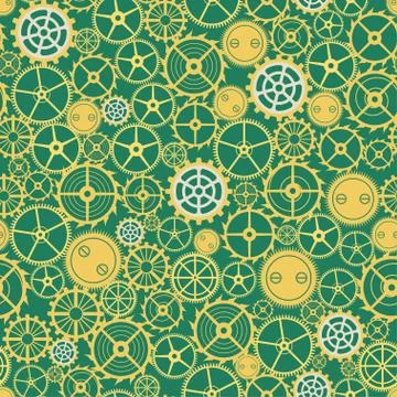 Seamless rusty cogwheel pattern Stock Illustration