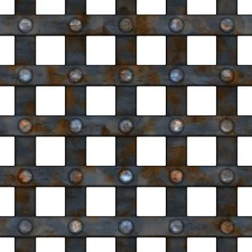 Seamless rusty metal grille Stock Illustration