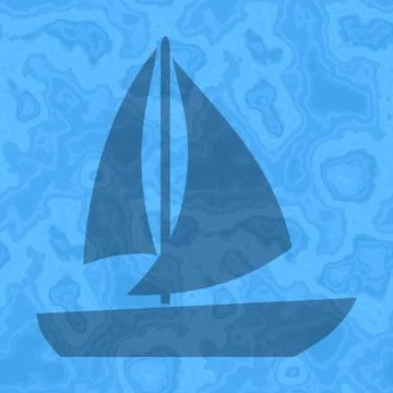 Seamless sailing boat generated texture background in blue Illustrazione stock