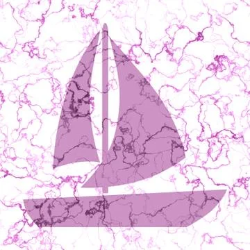 Seamless sailing boat generated texture background in pink Illustrazione stock