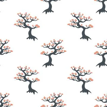 Seamless sakura pattern Stock Illustration