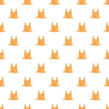 Seamless sandcastle pattern for summer vacation fun Illustrazione stock