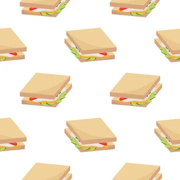 Seamless sandwich pattern with simple design Stock Illustration