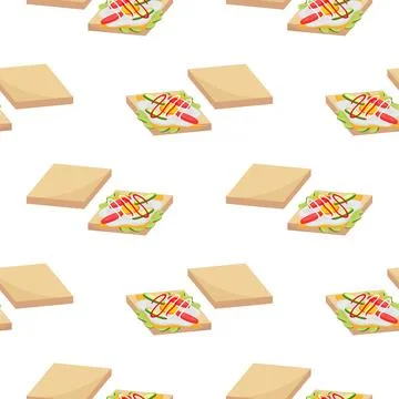 Seamless sandwich pattern with white background Stock Illustration