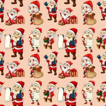 Seamless santa clause Stock Illustration