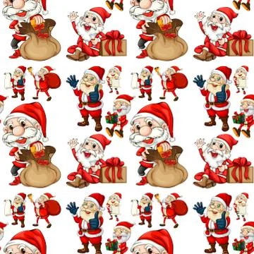 Seamless Santa Stock Illustration
