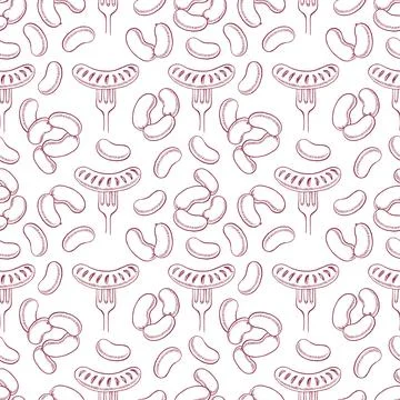 Seamless sausages Stock Illustration