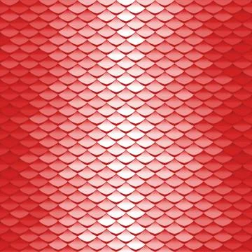 Seamless scale pattern. Abstract roof tiles background. Red squama texture Illustrazione stock