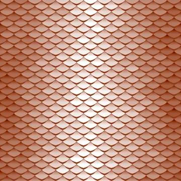 Seamless scale pattern. Abstract roof tiles background. Brown squama texture Stock Illustration