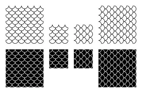 Seamless scale pattern tiles, similar to fish or snake scales Illustrazione stock