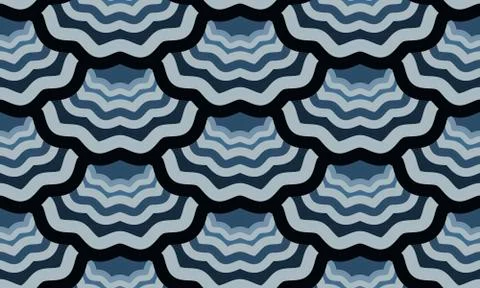 Seamless scale wavy pattern Stock Illustration