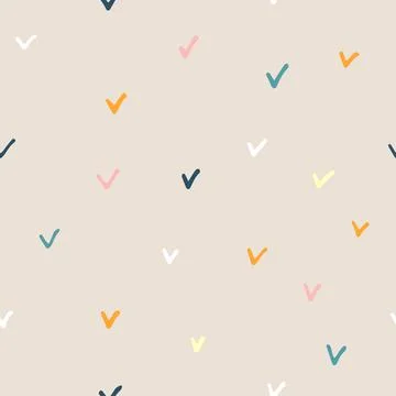 Seamless Scandinavian doodle pattern Stock Illustration