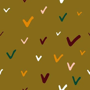 Seamless Scandinavian fall doodle pattern Stock Illustration