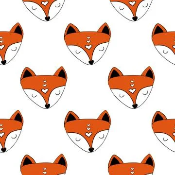 Seamless of scandinavian foxes Stock Illustration