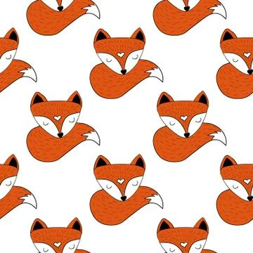 Seamless of scandinavian foxes Stock Illustration