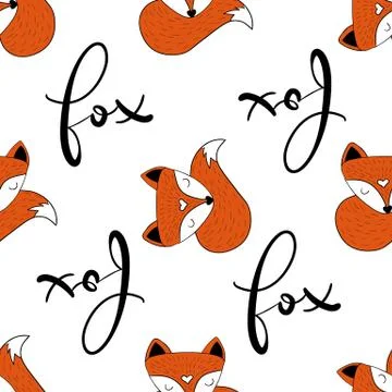 Seamless of scandinavian foxes Stock Illustration