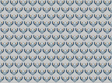 Seamless scandinavian pattern of multicolored owl bird Stock Illustration