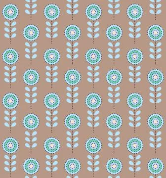 Seamless scandinavian pattern of multicolored spikelet flower Stock Illustration