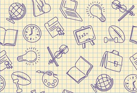 Seamless school background Stock Illustration