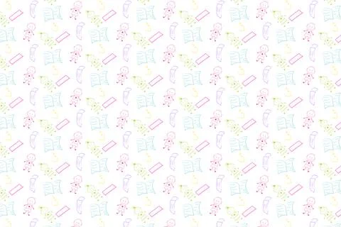 Seamless School Doodle Pattern. Stock Illustration