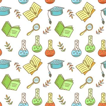 Seamless school pattern Stock Illustration