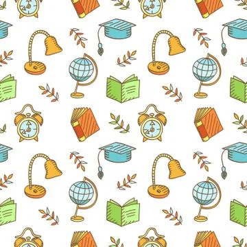 Seamless school pattern Stock Illustration