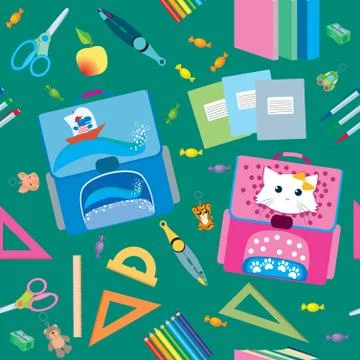 Seamless school pattern Illustrazione stock