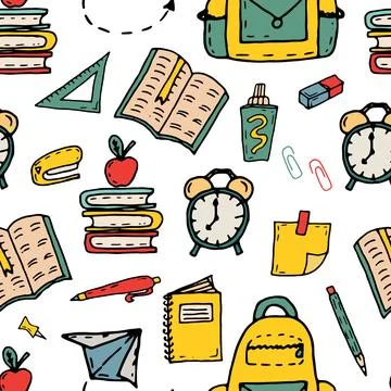 Seamless school pattern Illustrazione stock