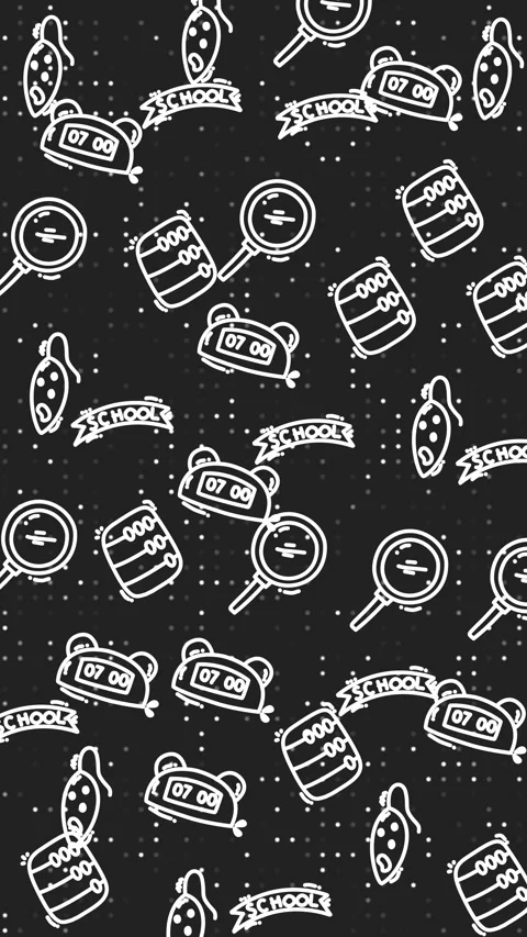 Seamless School Themed Pattern Animation Chalkboard Style Video stock 341447181