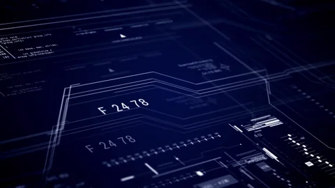 Seamless sci fi HUD technological background.User Interface data display.looping Stock Footage 253884195