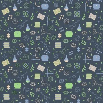 Seamless science pattern Stock Illustration
