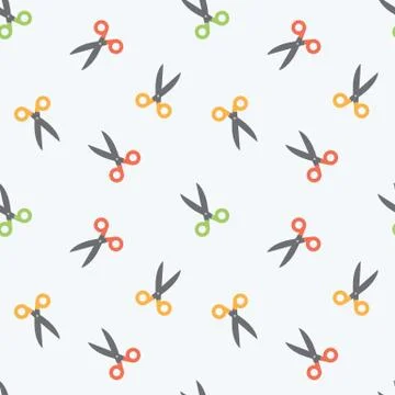 Seamless Scissors Background Pattern Stock Illustration