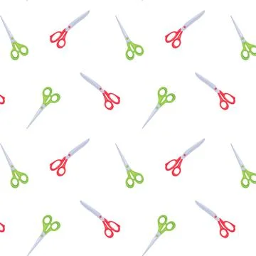 Seamless Scissors Pattern Creative Craft Background イラスト素材