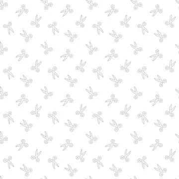 Seamless Scissors Pattern Outline Series Stock Illustration