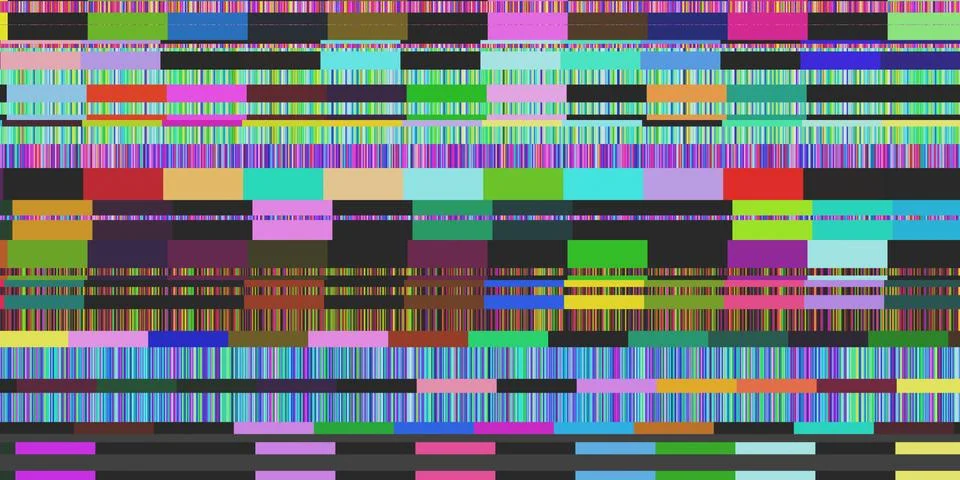 Seamless Screen Error Glitch Background. Tv Display Noise. Stock Photos