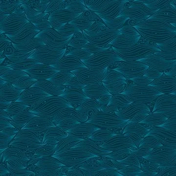 Seamless sea doodle Stock Illustration