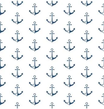 Seamless sea pattern with anchor Stock Illustration