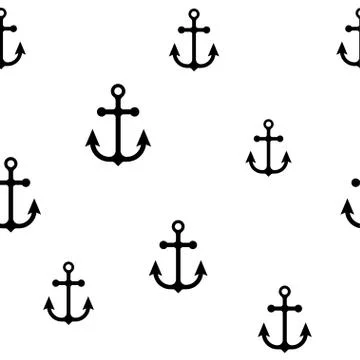 Seamless sea pattern in anchor Stock Illustration