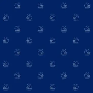 Seamless Sea Pattern with Ship Stock-Illustration