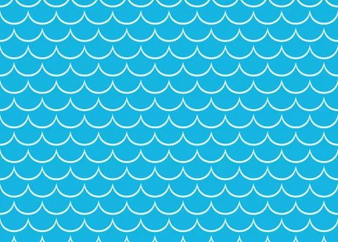 Seamless sea pattern White scales on blue Stock Illustration