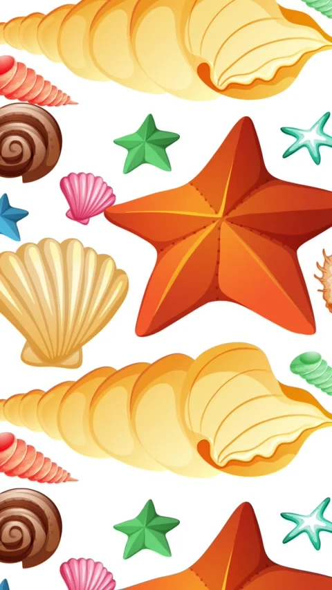 Seamless Sea Shell Animation with Color Transitions Stock Footage 305810552