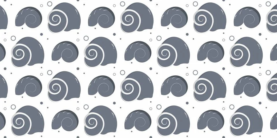 Seamless sea shell pattern vector background with various shell patterns. 스톡 일러스트