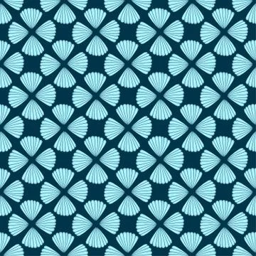 Seamless sea shell vector pattern. Simple abstract background. Illustration f Stock Illustration