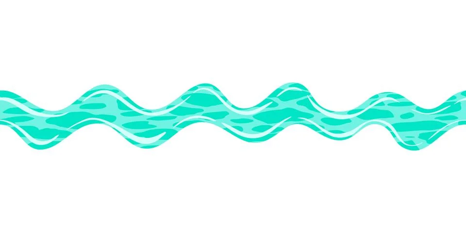 Seamless sea wave brush. Repeatable pattern for borders, backgrounds Stock Illustration